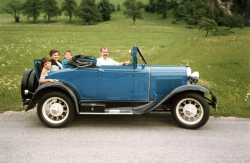1992, als wir mit einem Ford-A (Bj. 1928) durch's Steyrtal fuhren.